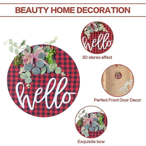 Super Holiday Welcoming Wreath NWT - Picture 3 of 10